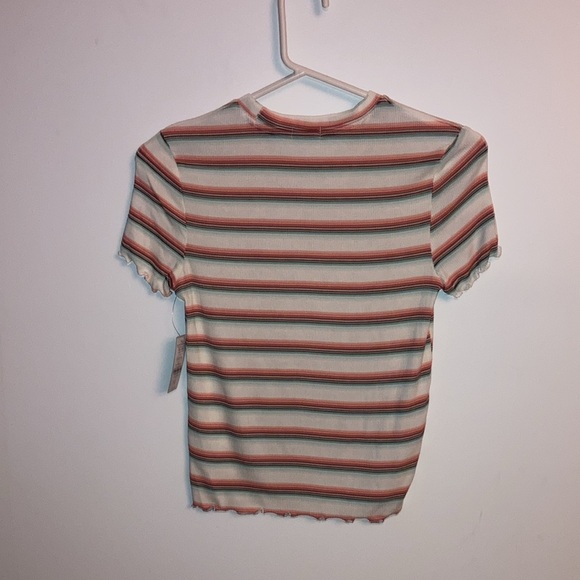 NWT Ardene multi strip form fitting ribbed tee - Picture 2 of 4